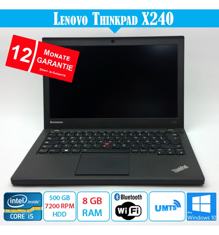 Lenovo ThinkPad X240 - 8 GB RAM - 500 GB 7200 HDD - UMTS mit Garantie