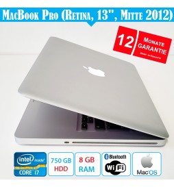 Apple MacBook Pro (Retina, 13", Mitte 2012) Silber - Mit Garantie